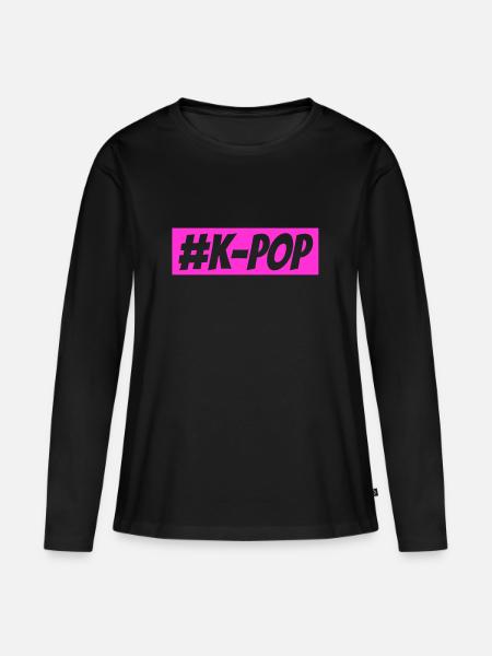 #K-POP - Frauen Premium Bio Langarmshirt - Schwarz