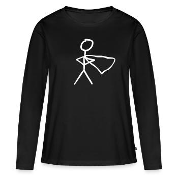 Held - Frauen Premium Bio Langarmshirt - Schwarz - Vorne - Julia (174cm)