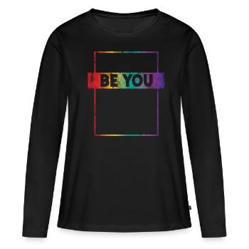 Rétro LGBT Pride Rainbow Rétro - T-shirt manches longues Premium bio Femme - noir - Devant - Julia (174cm)