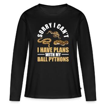 Plans With My King Python Snake Boa - Women's Premium Organic Long Sleeve Shirt - black - Front - Julia (174cm)