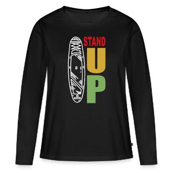 Stand Up Paddle Board - SUP Board Paddle Board - T-shirt manches longues Premium bio Femme - noir - Devant - Julia (174cm)