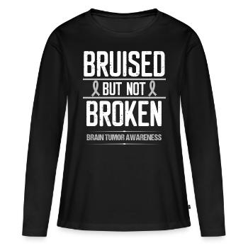 Glioblastoma Awareness Ribbon Broken Brain Tumor - T-shirt manches longues Premium bio Femme - noir - Devant - Julia (174cm)