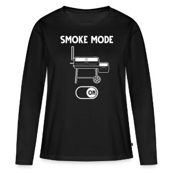 BBQ Smoker Smoke Mode On - T-shirt manches longues Premium bio Femme - noir - Devant - Julia (174cm)