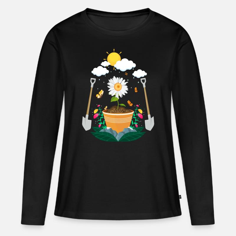Garten - Frauen Premium Bio Langarmshirt - Schwarz