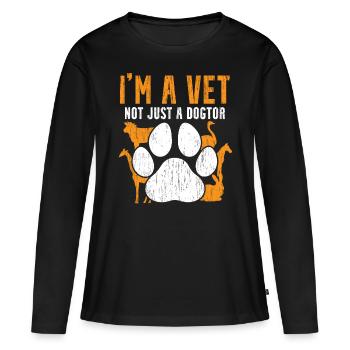 Je ne suis pas seulement dogtor. - T-shirt manches longues Premium bio Femme - noir - Devant - Julia (174cm)