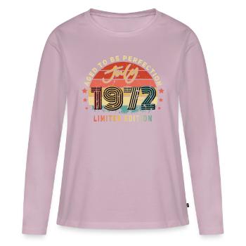 juillet 1972 - T-shirt manches longues Premium bio Femme - rose poudré - Devant - Julia (174cm)