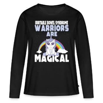 Irritable Syndrome Awareness Periwinkle Ribbon - T-shirt manches longues Premium bio Femme - noir - Devant - Julia (174cm)