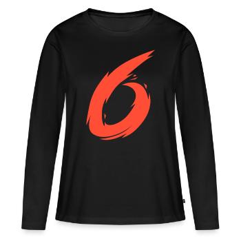 6 - Women's Premium Organic Long Sleeve Shirt - black - Front - Julia (174cm)