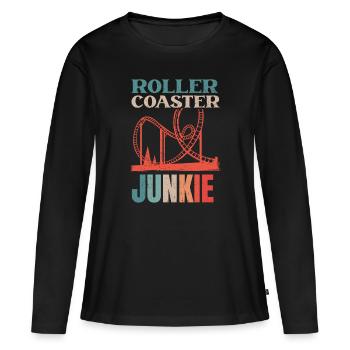 Roller Coaster Roller Coaster Junkie - Women's Premium Organic Long Sleeve Shirt - black - Front - Julia (174cm)