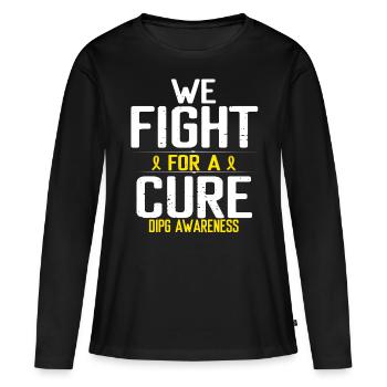 DIPG Awareness a Cure Yellow Ribbon Glial Cancer - Women's Premium Organic Long Sleeve Shirt - black - Front - Julia (174cm)