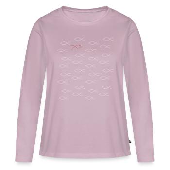 be different - Women's Premium Organic Long Sleeve Shirt - dusky pink - Front - Julia (174cm)