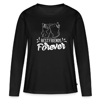Les meilleurs amis pour Toujours Amis Meilleur Ami - T-shirt manches longues Premium bio Femme - noir - Devant - Julia (174cm)