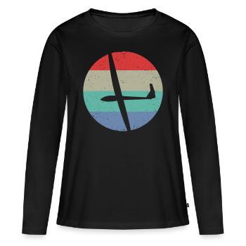 Planeurs Planeurs Planeurs - T-shirt manches longues Premium bio Femme - noir - Devant - Julia (174cm)