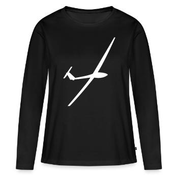 Planeurs Planeurs Planeurs - T-shirt manches longues Premium bio Femme - noir - Devant - Julia (174cm)