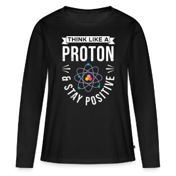 Chimistes Laboratoire Tableau périodique Neutron Alchimie - T-shirt manches longues Premium bio Femme - noir - Devant - Julia (174cm)