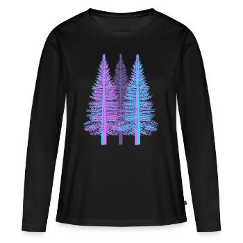 arbres arbre fantaisie épicéa forêt de conifères sapin - T-shirt manches longues Premium bio Femme - noir - Devant - Julia (174cm)