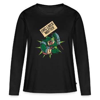 Orc Lives Matter - T-shirt manches longues Premium bio Femme - noir - Devant - Julia (174cm)