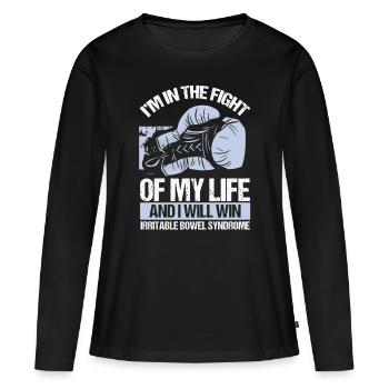 Irritable Bowel Syndrome Awareness Win Periwinkle - T-shirt manches longues Premium bio Femme - noir - Devant - Julia (174cm)