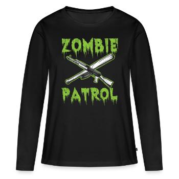 Zombie Patrolie - T-shirt manches longues Premium bio Femme - noir - Devant - Julia (174cm)