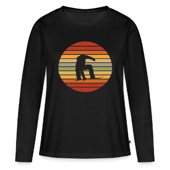 Snowboarding Vintage Snowboard Retro Snowboarder - T-shirt manches longues Premium bio Femme - noir - Devant - Julia (174cm)