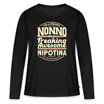 Großvater Opa Vintage Großvater - Frauen Premium Bio Langarmshirt - Schwarz - Vorne - Julia (174cm)
