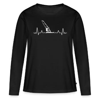 Planche à voile planche à voile planche à - T-shirt manches longues Premium bio Femme - noir - Devant - Julia (174cm)