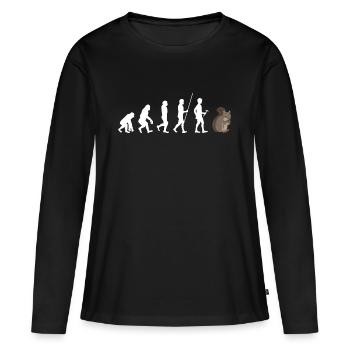 Écureuils - T-shirt manches longues Premium bio Femme - noir - Devant - Julia (174cm)