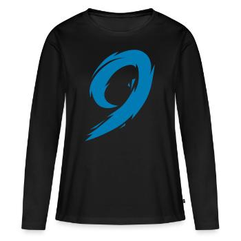 Nombre 9 - T-shirt manches longues Premium bio Femme - noir - Devant - Julia (174cm)