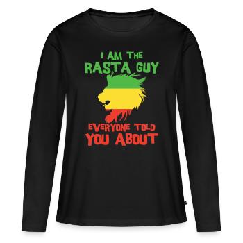 Rastafari Rasta Reggae Jah cadeau Judah Marley - T-shirt manches longues Premium bio Femme - noir - Devant - Julia (174cm)