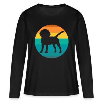 Chien Beagles Vintage Retro Beagle - T-shirt manches longues Premium bio Femme - noir - Devant - Julia (174cm)