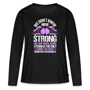 Dementia Awareness Dement Choice Purple Ribbon - T-shirt manches longues Premium bio Femme - noir - Devant - Julia (174cm)
