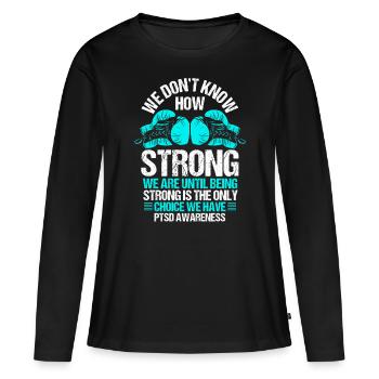 PTSD Awareness Vétéran Soldier Choice Teal Ribbon - T-shirt manches longues Premium bio Femme - noir - Devant - Julia (174cm)
