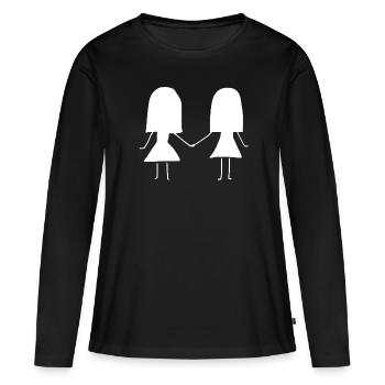 meilleure amie - T-shirt manches longues Premium bio Femme - noir - Devant - Julia (174cm)