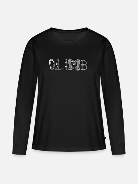 Rock Climbing Climber Climb - Frauen Premium Bio Langarmshirt - Schwarz