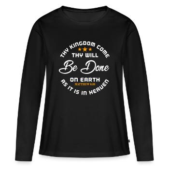 Jésus, Jésus, Jésus chrétien chrétien chrétien chrétien - T-shirt manches longues Premium bio Femme - noir - Devant - Julia (174cm)
