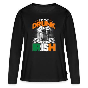 Ireland Beer Irish Gift - Women's Premium Organic Long Sleeve Shirt - black - Front - Julia (174cm)