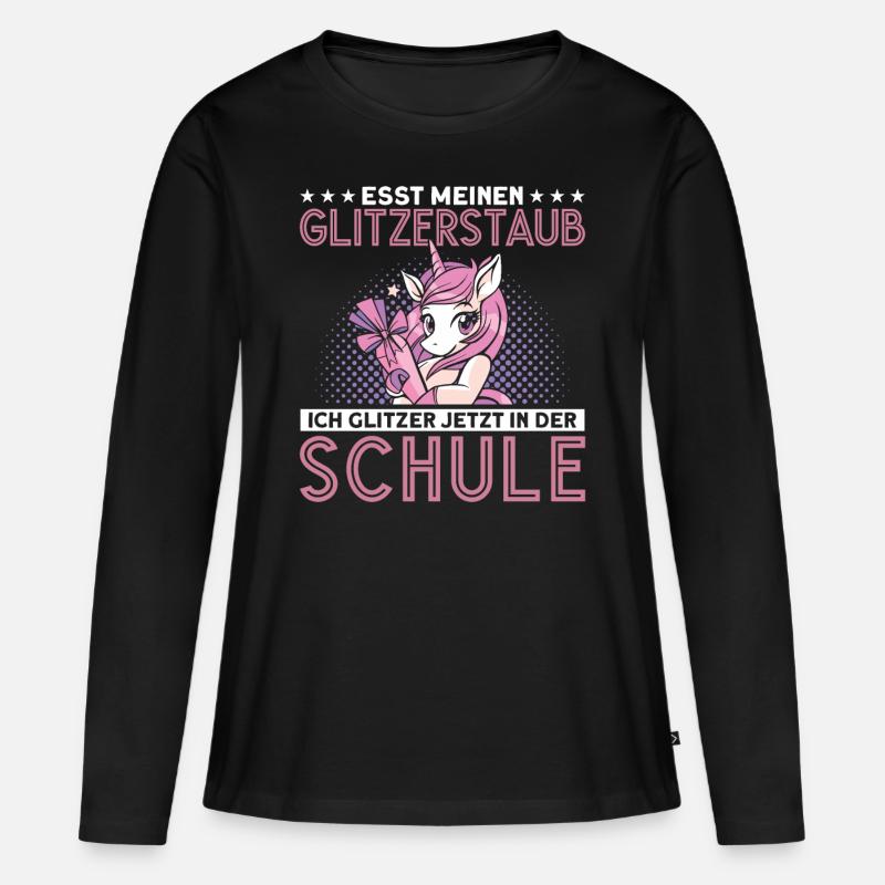 Mädchen Lieben Einhörner Trend Einhorn Einhorn - Frauen Premium Bio Langarmshirt - Schwarz