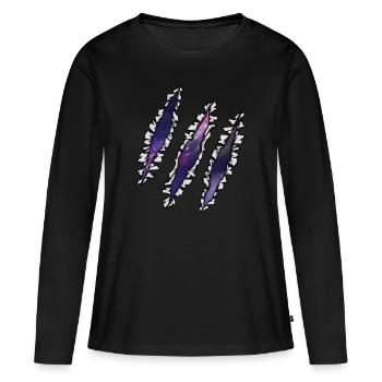 Scratch Galaxy Spatial - T-shirt manches longues Premium bio Femme - noir - Devant - Julia (174cm)