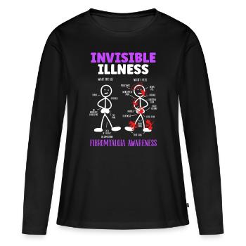 Fibromyalgia Awareness Illness Disease Survivor - T-shirt manches longues Premium bio Femme - noir - Devant - Julia (174cm)