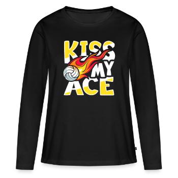 Formation de volley-ball motif équipe de volley-ball - T-shirt manches longues Premium bio Femme - noir - Devant - Julia (174cm)