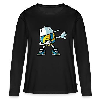 Formation de volley-ball motif équipe de volley-ball - T-shirt manches longues Premium bio Femme - noir - Devant - Julia (174cm)