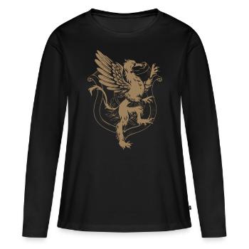 heraldischer Greif - Frauen Premium Bio Langarmshirt - Schwarz - Vorne - Julia (174cm)