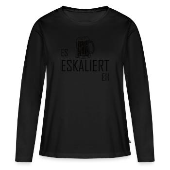 Es Eskaliert Eh - Bier Mallorca Suff - Frauen Premium Bio Langarmshirt - Schwarz - Vorne - Julia (174cm)