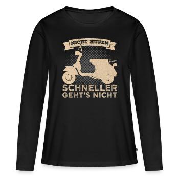 Scooter scooter deux roues - T-shirt manches longues Premium bio Femme - noir - Devant - Julia (174cm)