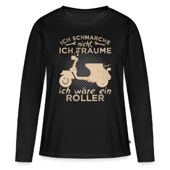 Scooter scooter deux roues - T-shirt manches longues Premium bio Femme - noir - Devant - Julia (174cm)