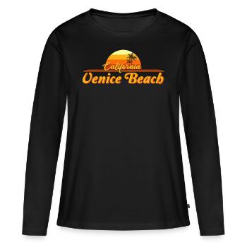 California Venice Beach Retro Sunset - Women's Premium Organic Long Sleeve Shirt - black - Front - Julia (174cm)