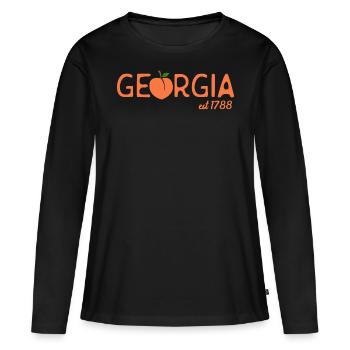Georgia Peach State - T-shirt manches longues Premium bio Femme - noir - Devant - Julia (174cm)