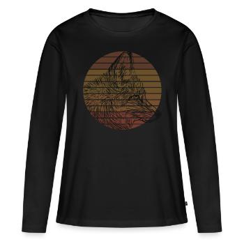 Fox Animal Motif Animal Face Animal Motif Imprint - Women's Premium Organic Long Sleeve Shirt - black - Front - Julia (174cm)