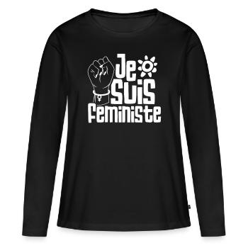 Je suis féministe féministe féministe - T-shirt manches longues Premium bio Femme - noir - Devant - Julia (174cm)