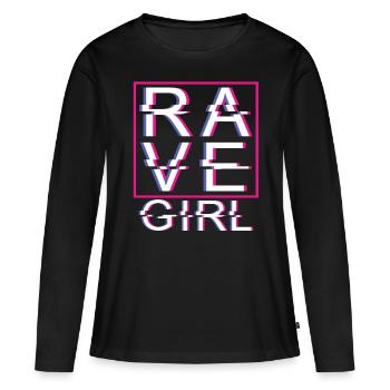 Rave Fille Rave Fille - T-shirt manches longues Premium bio Femme - noir - Devant - Julia (174cm)